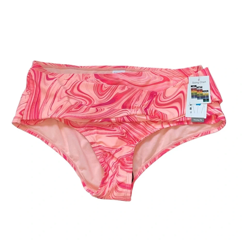 Time and Tru Women’s Pink Retro Two Piece Swimsuit Set- NEW Size 8-10 - Picture 5 of 6